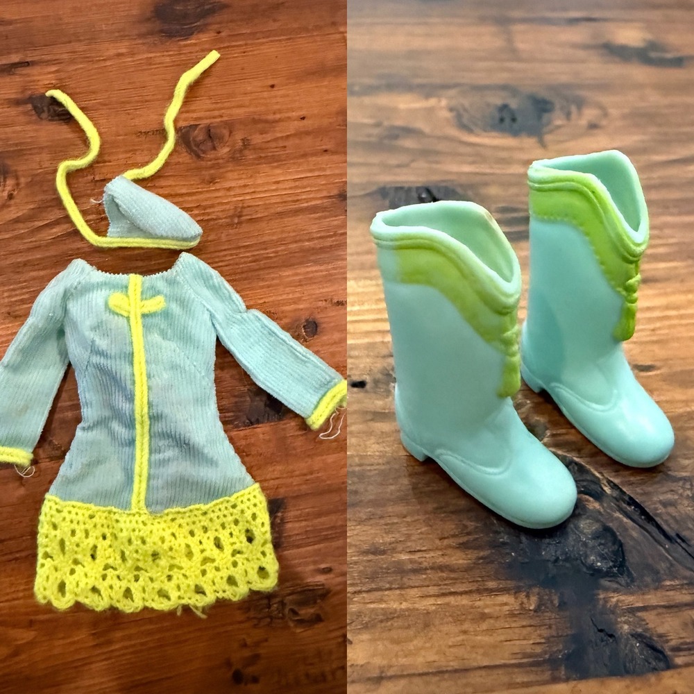 Vintage Barbie #1853 Now Wow Outfit Dress Hat Boots